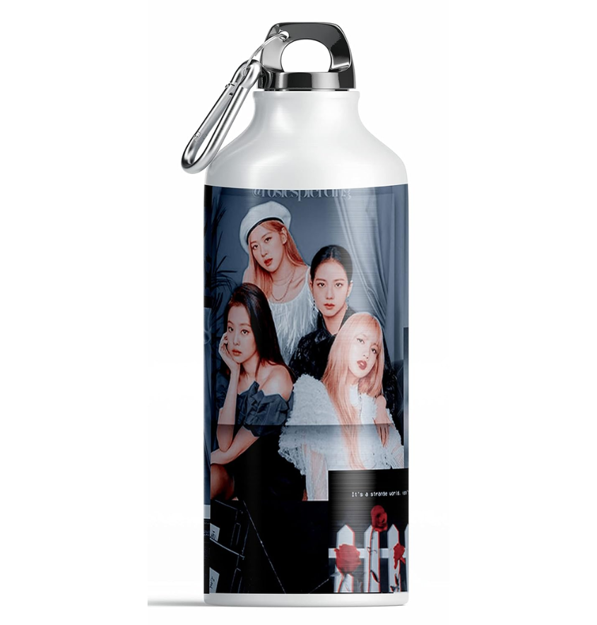 Manufacturer, Exporter, Importer, Supplier, Wholesaler, Retailer, Trader of Blackpink Army Black pink logo Aluminium Printed Sipper Bottle in Gurgaon, Haryana, India.