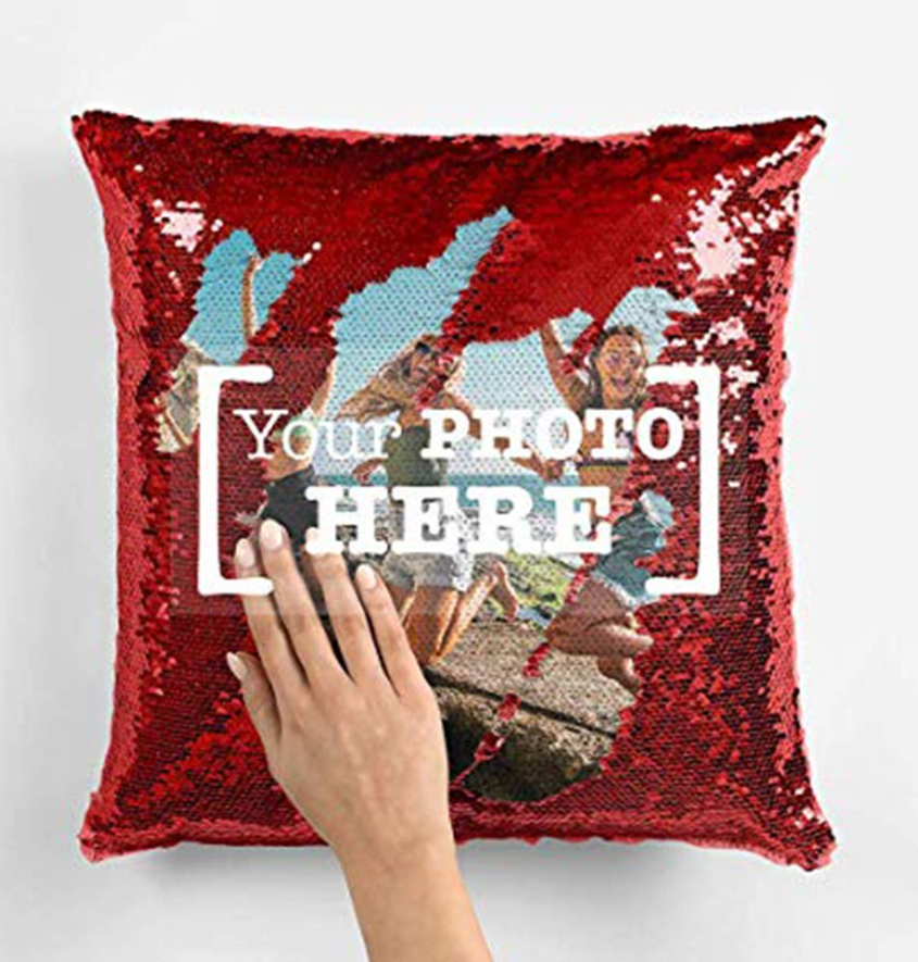 Manufacturer, Exporter, Importer, Supplier, Wholesaler, Retailer, Trader of Cutomised Red Magic Photo Cushion/Pillow in Gurgaon, Haryana, India.